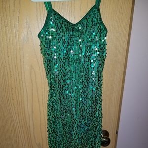 Green sparkly Dance costume